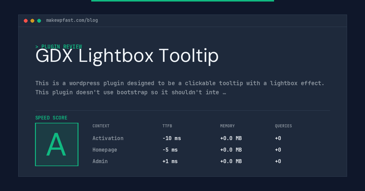 GDX Lightbox Tooltip - MakeWPFast