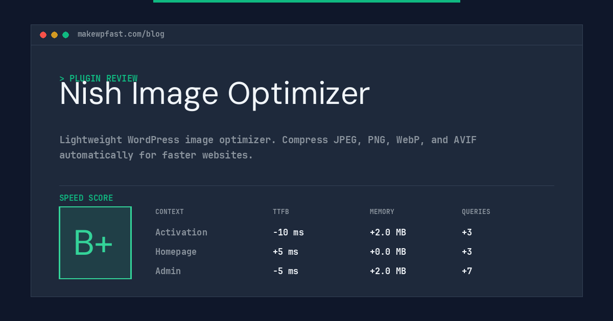 Nish Image Optimizer - MakeWPFast