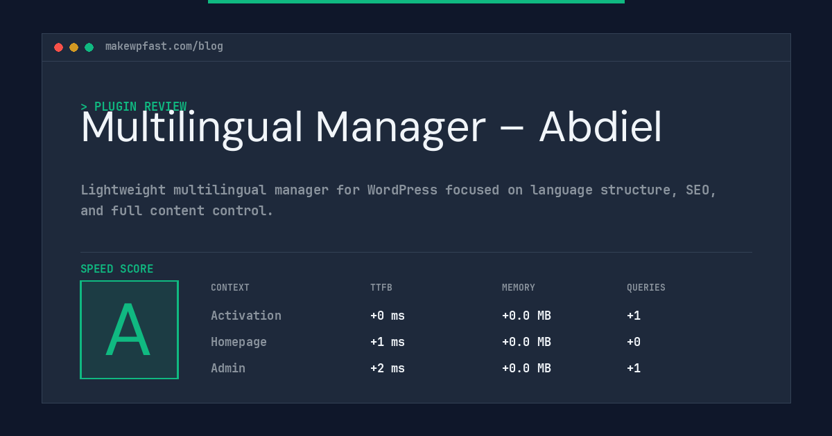 Multilingual Manager – Abdiel - MakeWPFast
