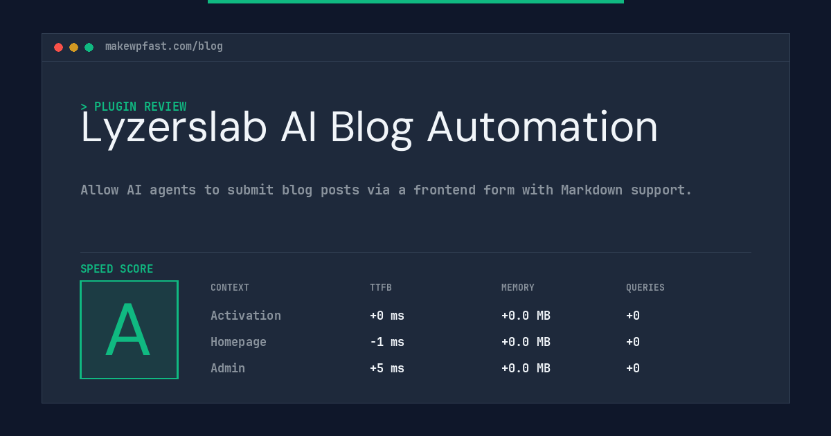 Lyzerslab AI Blog Automation - MakeWPFast
