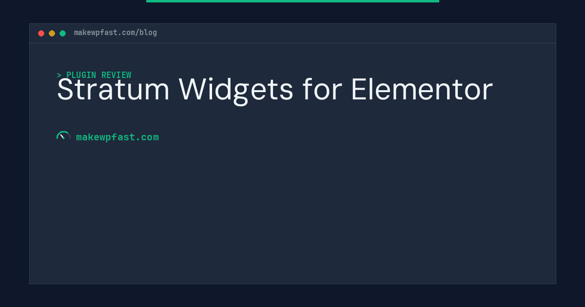 Stratum Widgets for Elementor - MakeWPFast