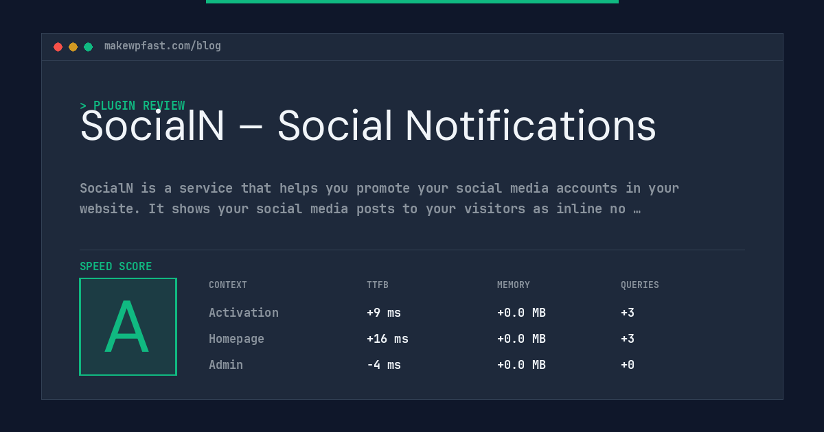 SocialN – Social Notifications - MakeWPFast