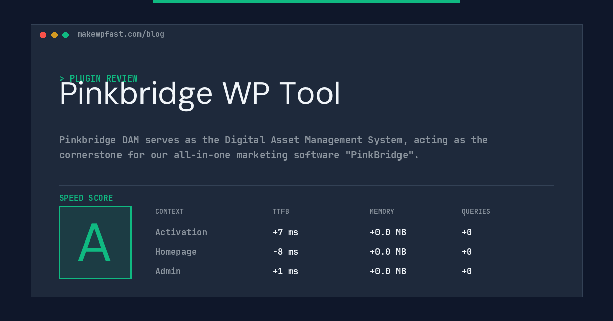 Pinkbridge WP Tool - MakeWPFast