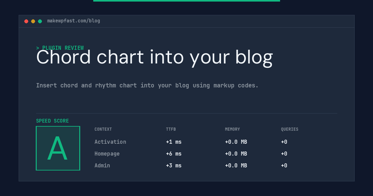 Chord chart into your blog - MakeWPFast