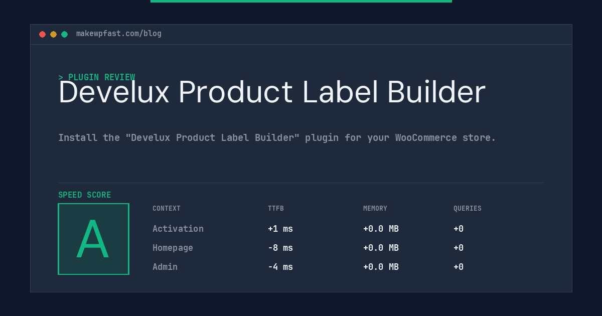 Develux Product Label Builder - MakeWPFast