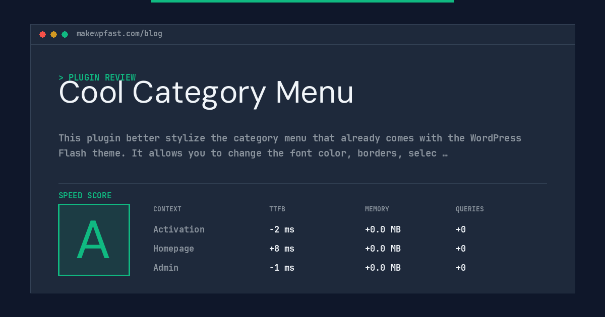 Cool Category Menu - MakeWPFast
