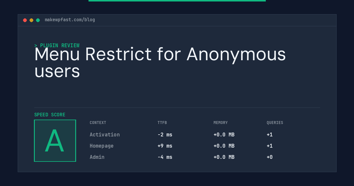 Menu Restrict for Anonymous users - MakeWPFast