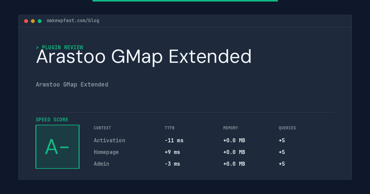 Arastoo GMap Extended - MakeWPFast