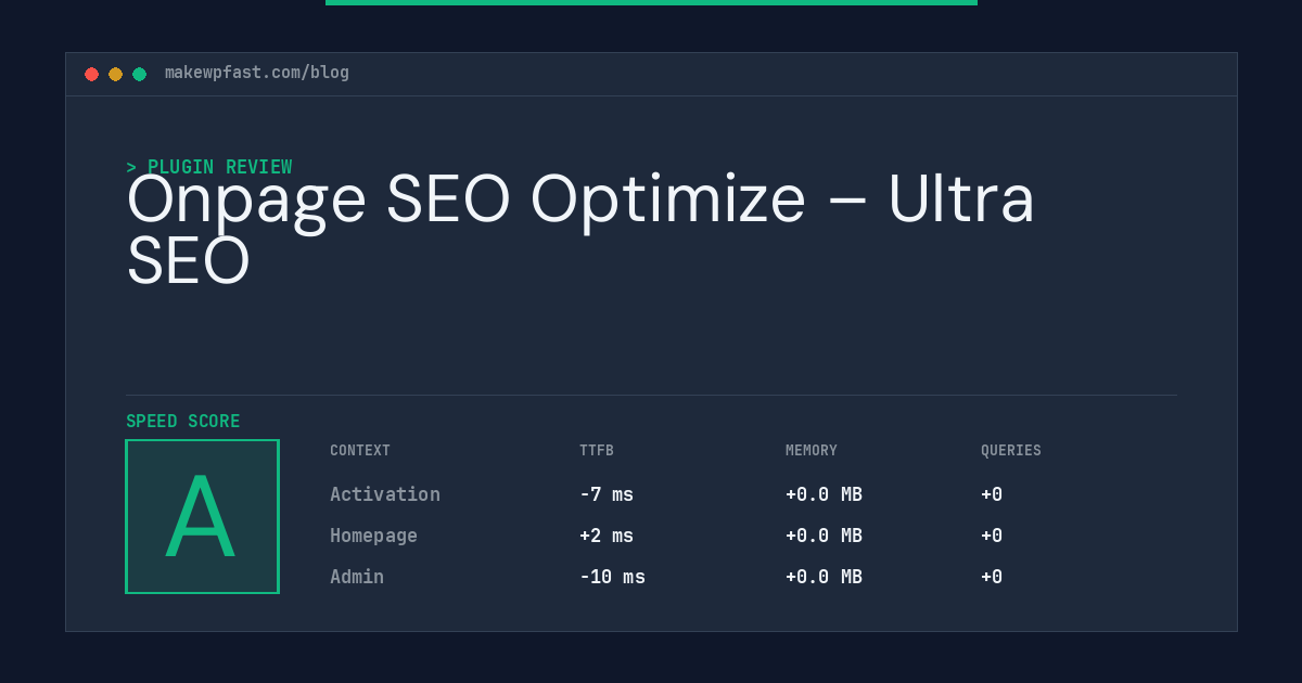 Onpage SEO Optimize – Ultra SEO - MakeWPFast
