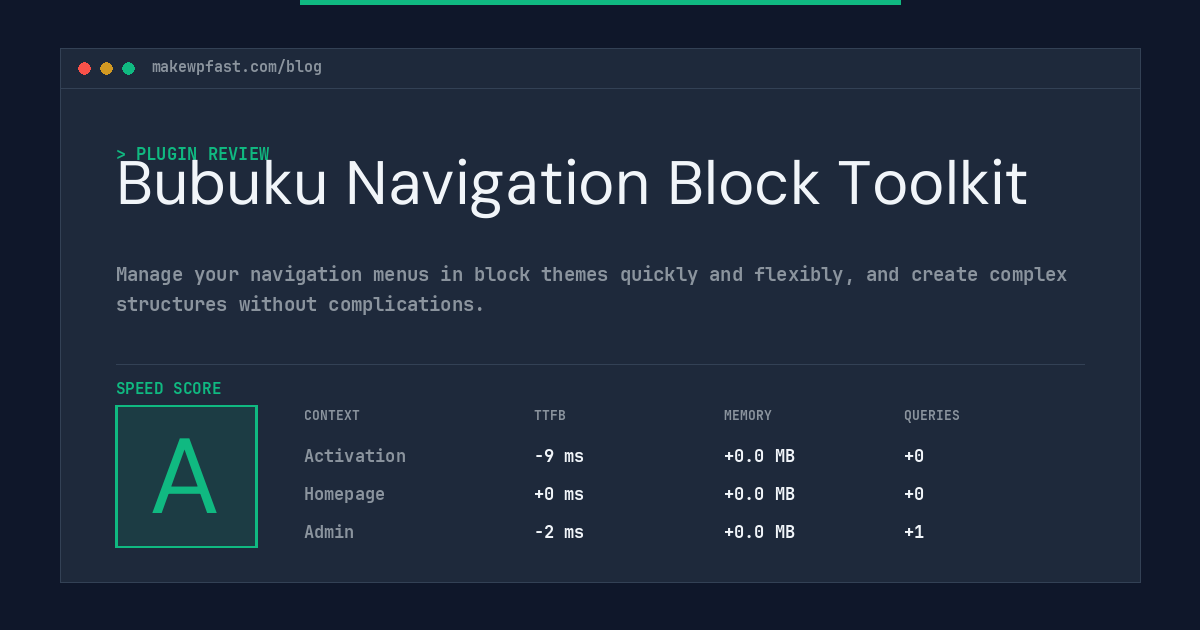Bubuku Navigation Block Toolkit - MakeWPFast