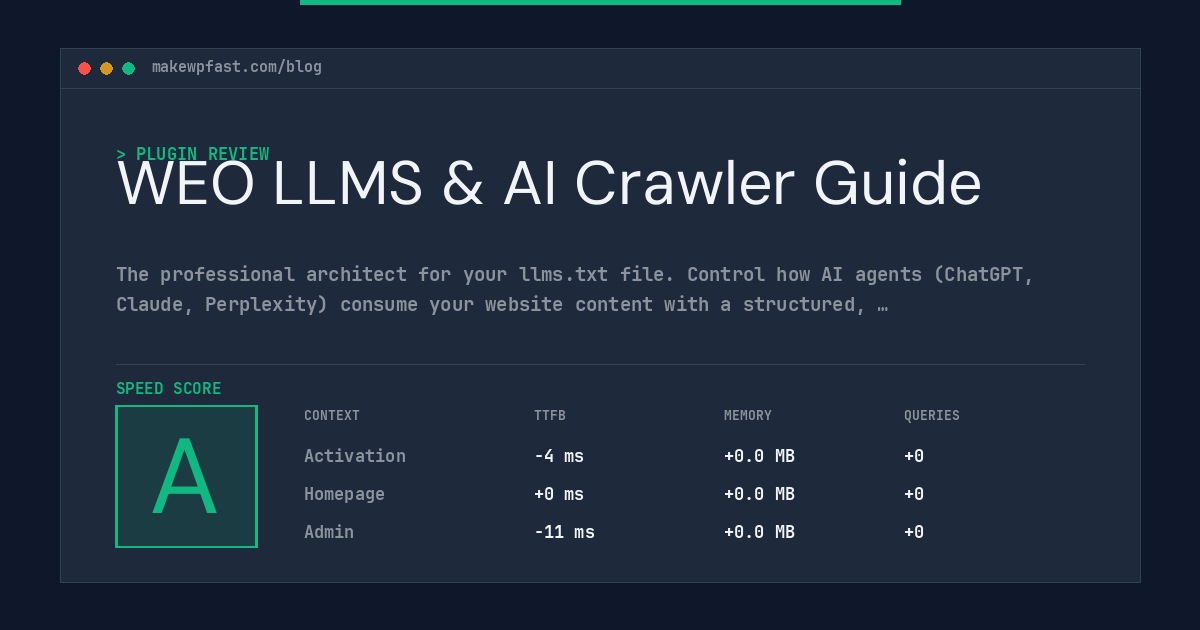 WEO LLMS & AI Crawler Guide - MakeWPFast