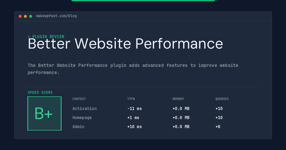 Better Website Performance - MakeWPFast