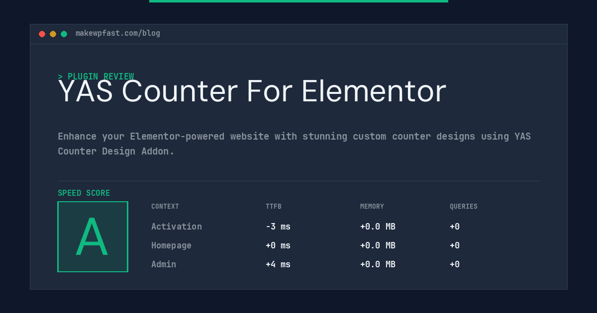 YAS Counter For Elementor - MakeWPFast