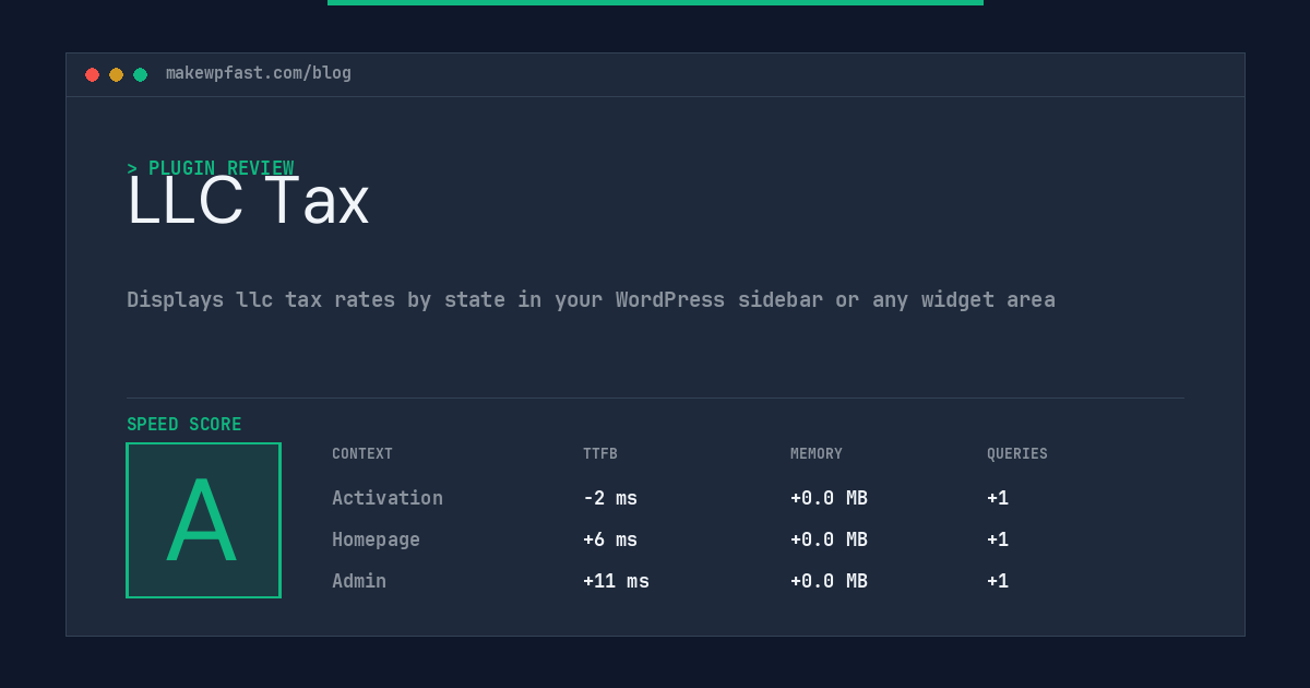 LLC Tax - MakeWPFast