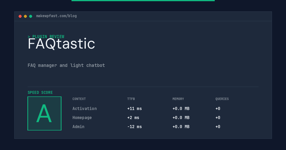 FAQtastic - MakeWPFast