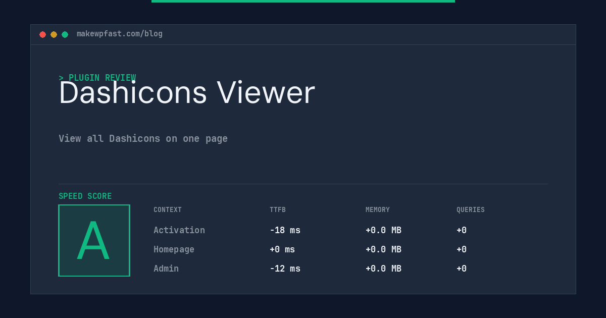 Dashicons Viewer - MakeWPFast