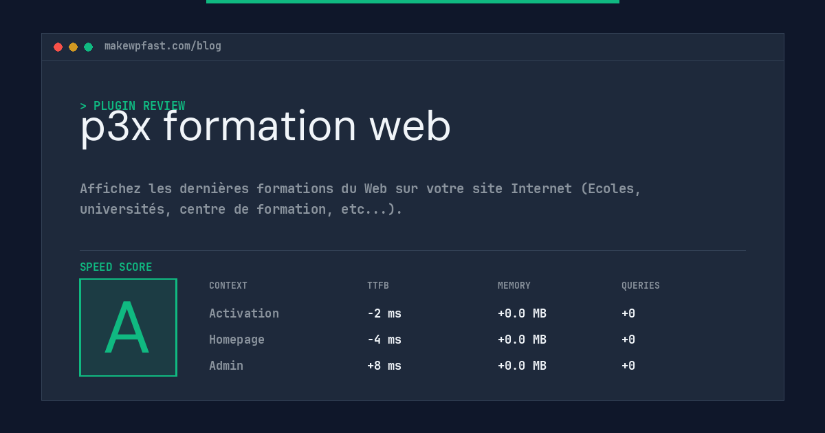 p3x formation web - MakeWPFast