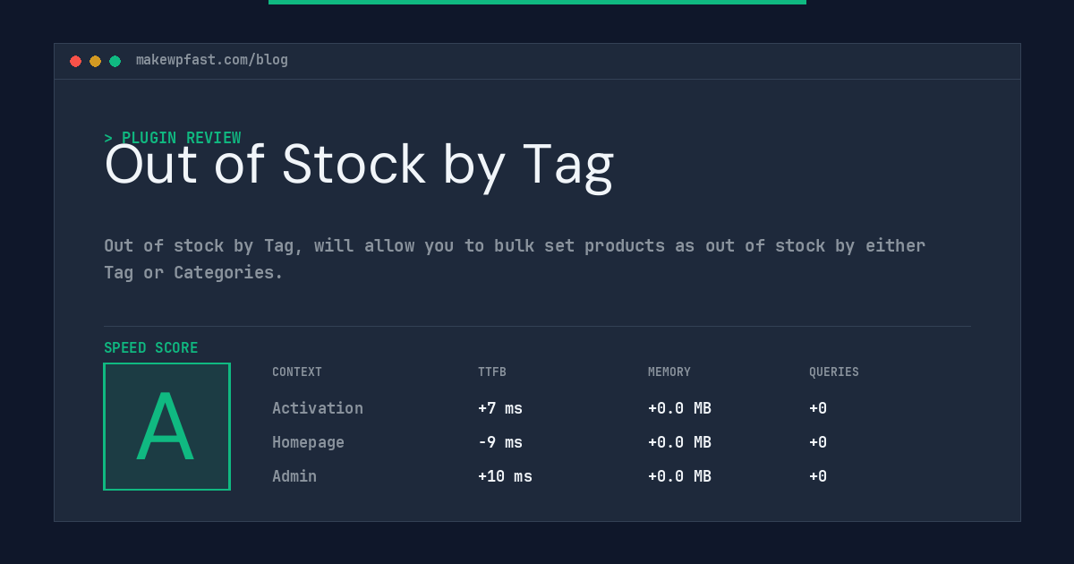 Out of Stock by Tag - MakeWPFast