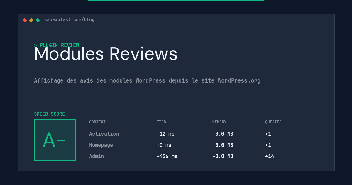 Modules Reviews - MakeWPFast