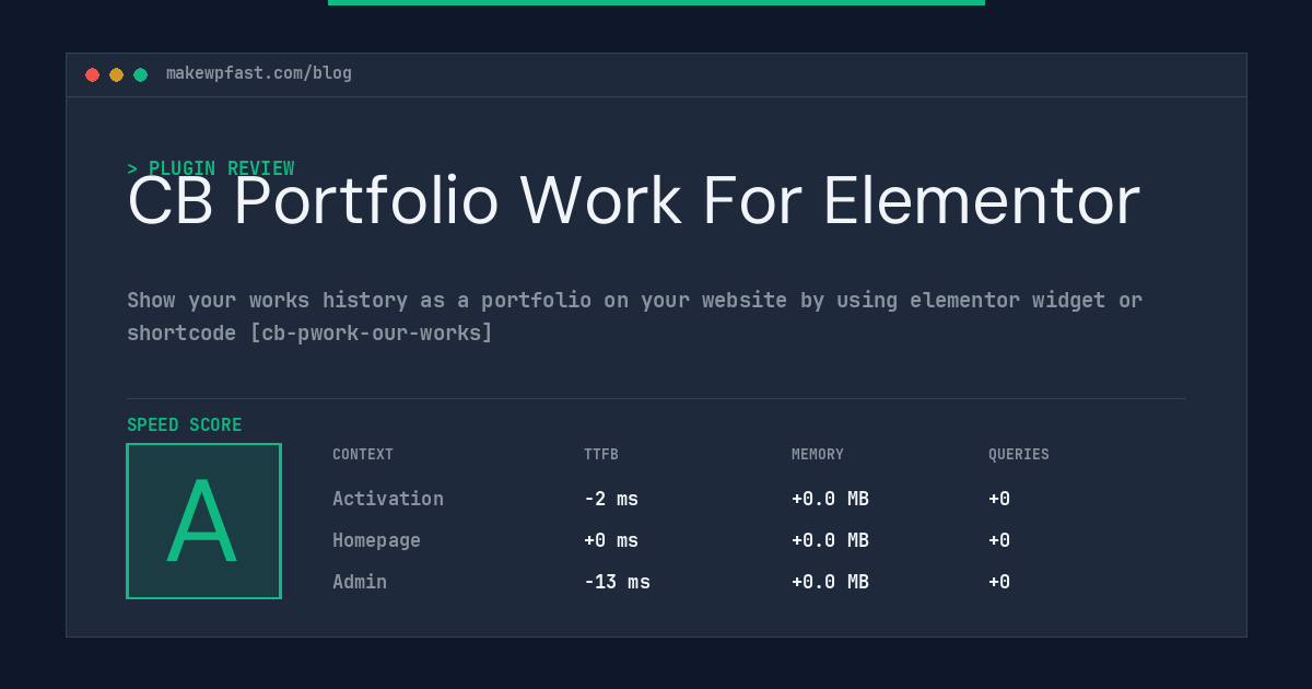 CB Portfolio Work For Elementor - MakeWPFast