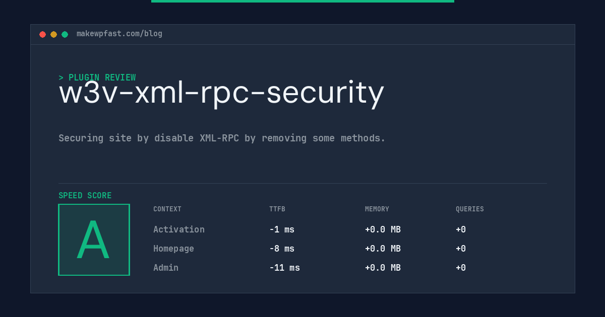 w3v-xml-rpc-security - MakeWPFast