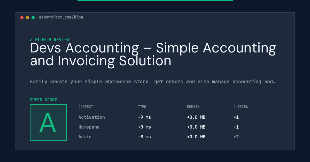 Devs Accounting – Simple Accounting and Invoicing Solution - MakeWPFast