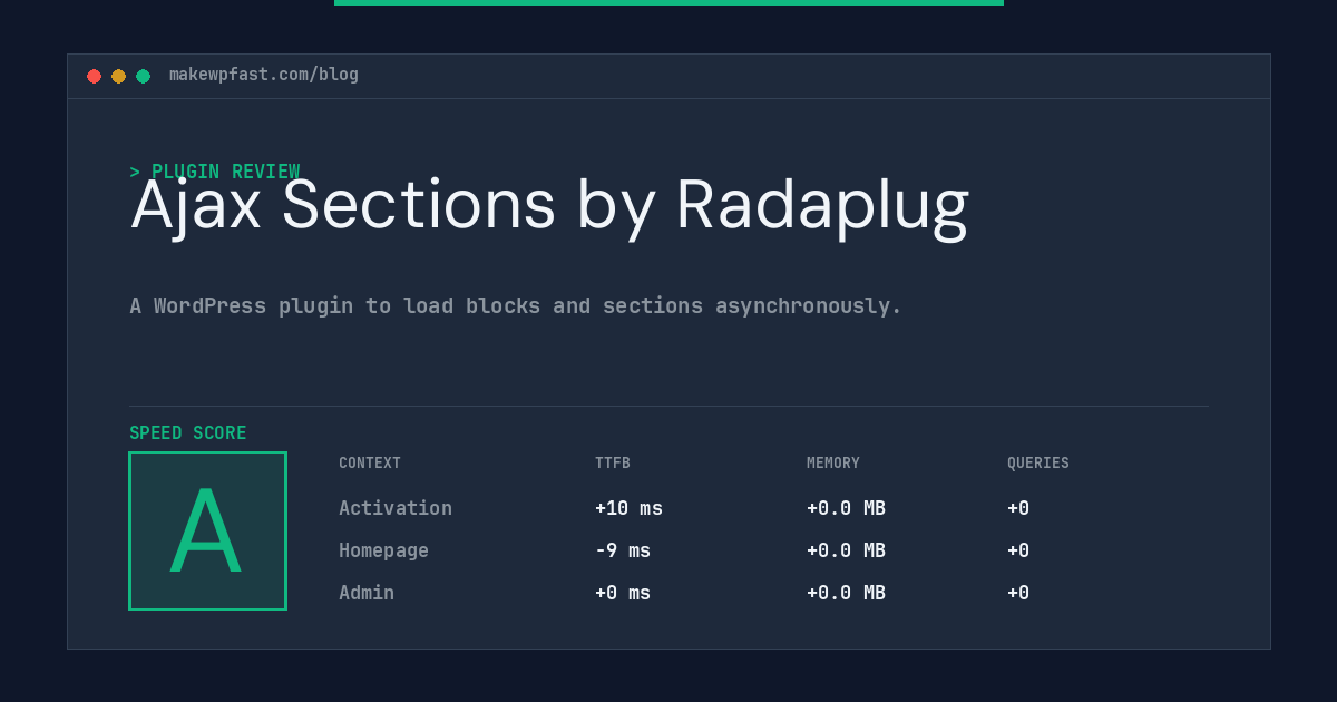 Ajax Sections by Radaplug - MakeWPFast