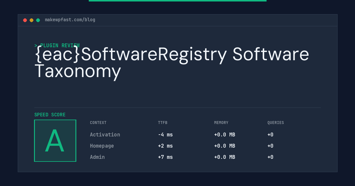 {eac}SoftwareRegistry Software Taxonomy - MakeWPFast