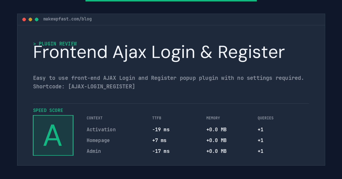 Frontend Ajax Login & Register - MakeWPFast