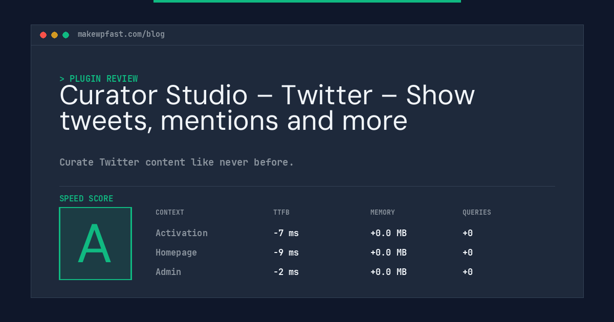 Curator Studio – Twitter – Show tweets, mentions and more - MakeWPFast