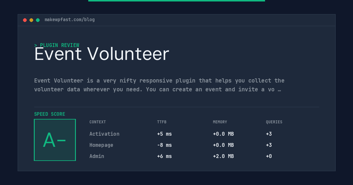 Event Volunteer - MakeWPFast