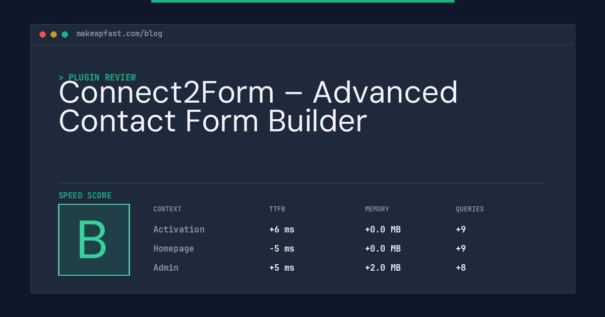 Connect2Form – Advanced Contact Form Builder - MakeWPFast