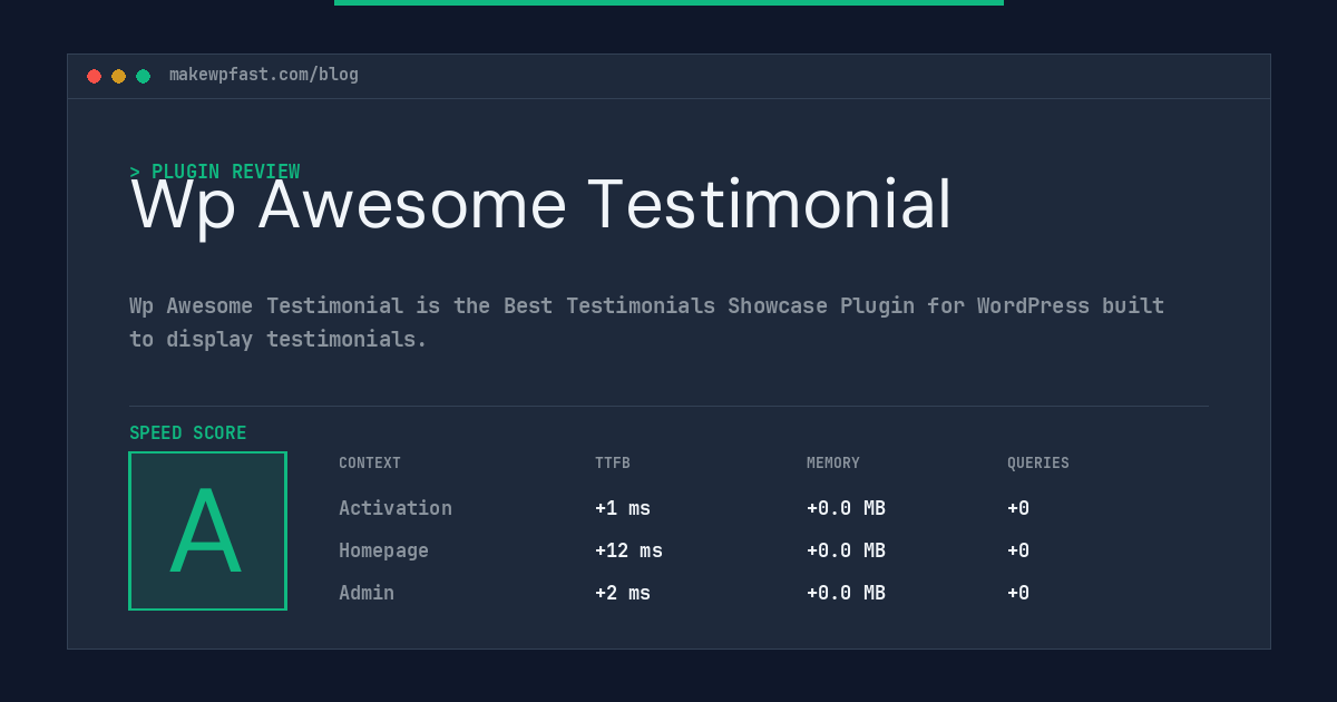Wp Awesome Testimonial - MakeWPFast