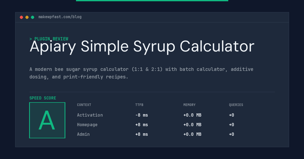 Apiary Simple Syrup Calculator - MakeWPFast