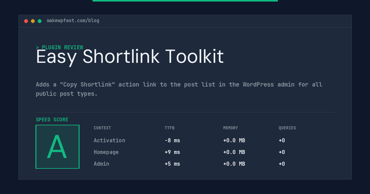 Easy Shortlink Toolkit - MakeWPFast