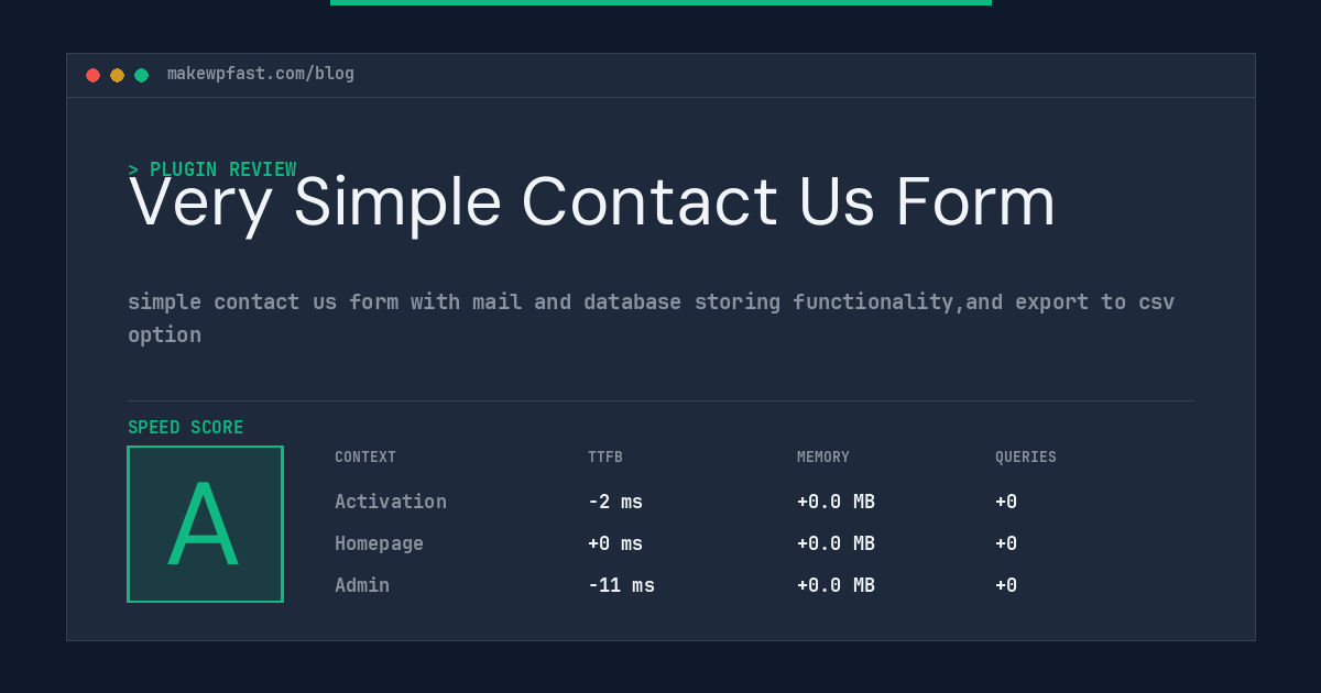 Very Simple Contact Us Form - MakeWPFast