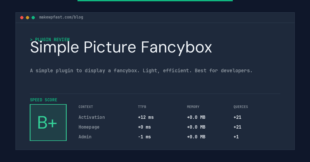 Simple Picture Fancybox - MakeWPFast