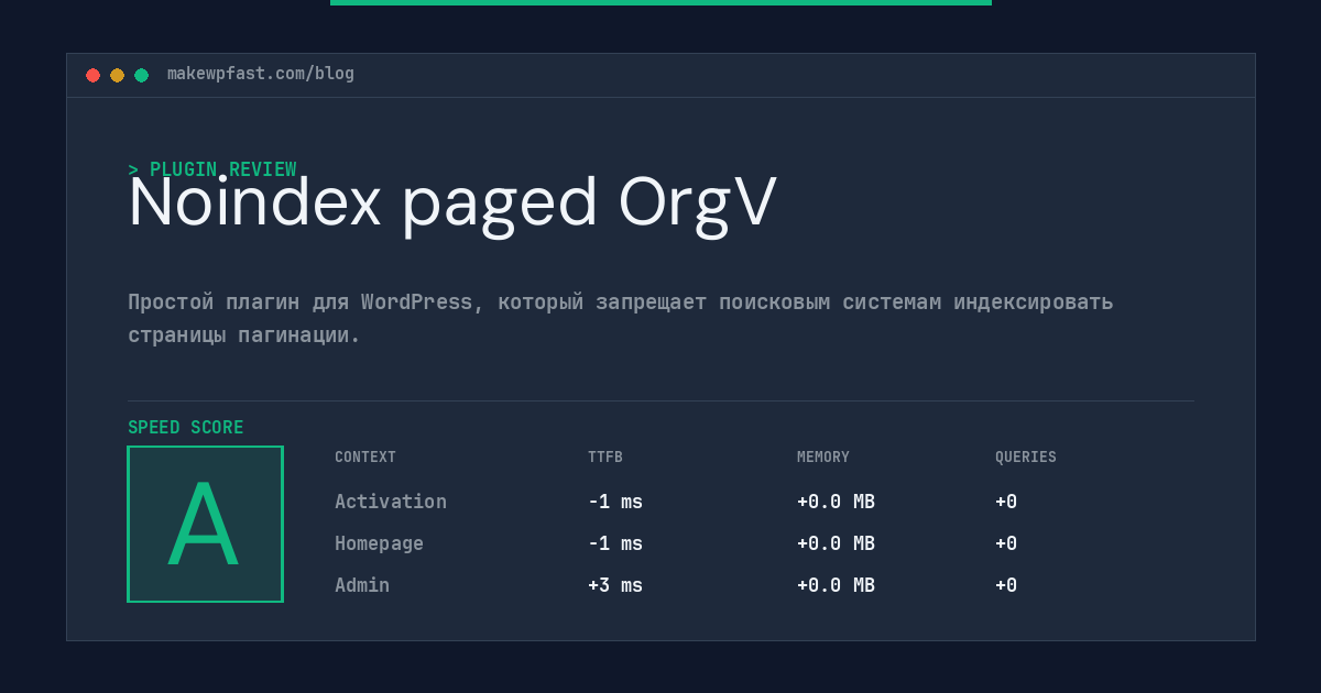 Noindex paged OrgV - MakeWPFast