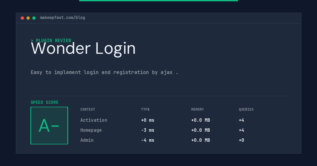 Wonder Login - MakeWPFast