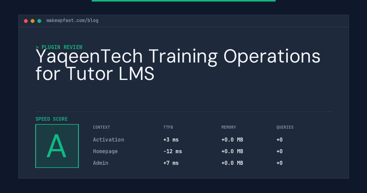 YaqeenTech Training Operations for Tutor LMS - MakeWPFast