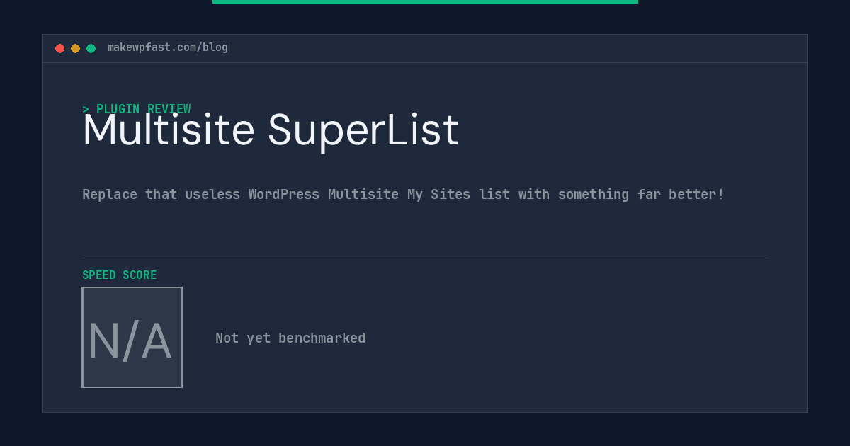 Multisite SuperList - MakeWPFast