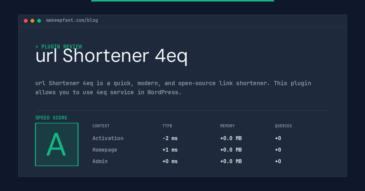 url Shortener 4eq - MakeWPFast