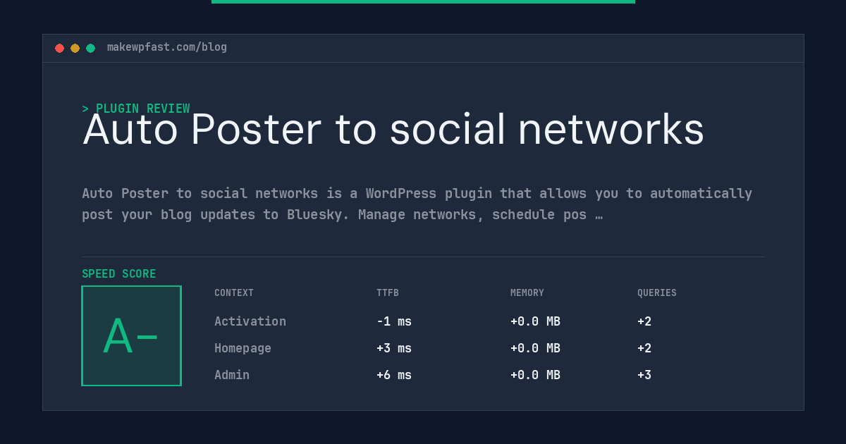 Auto Poster to social networks - MakeWPFast