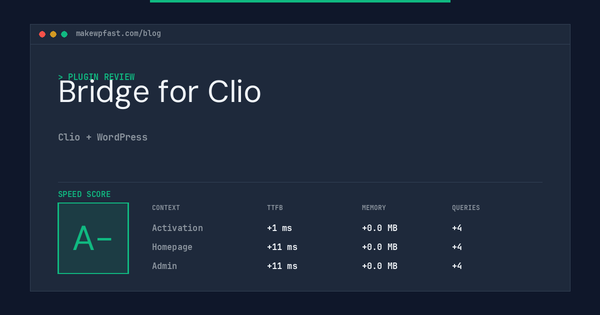 Bridge for Clio - MakeWPFast