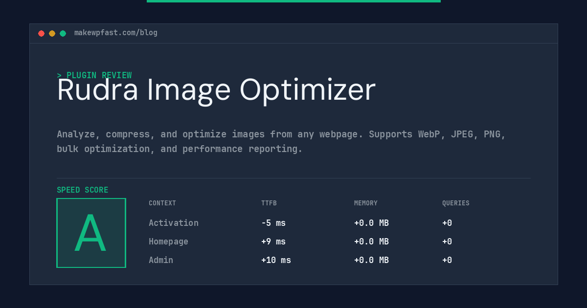 Rudra Image Optimizer - MakeWPFast