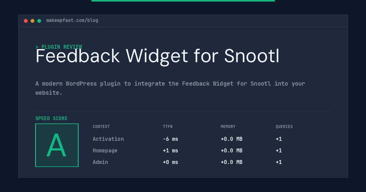 Feedback Widget for Snootl - MakeWPFast