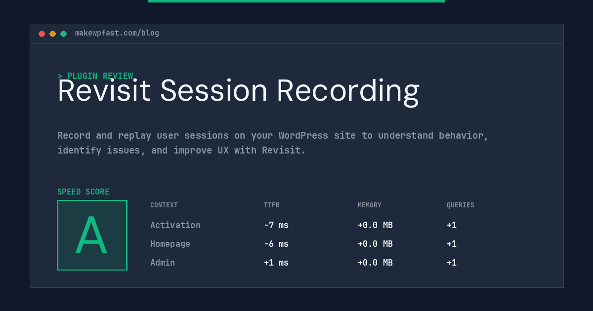 Revisit Session Recording - MakeWPFast