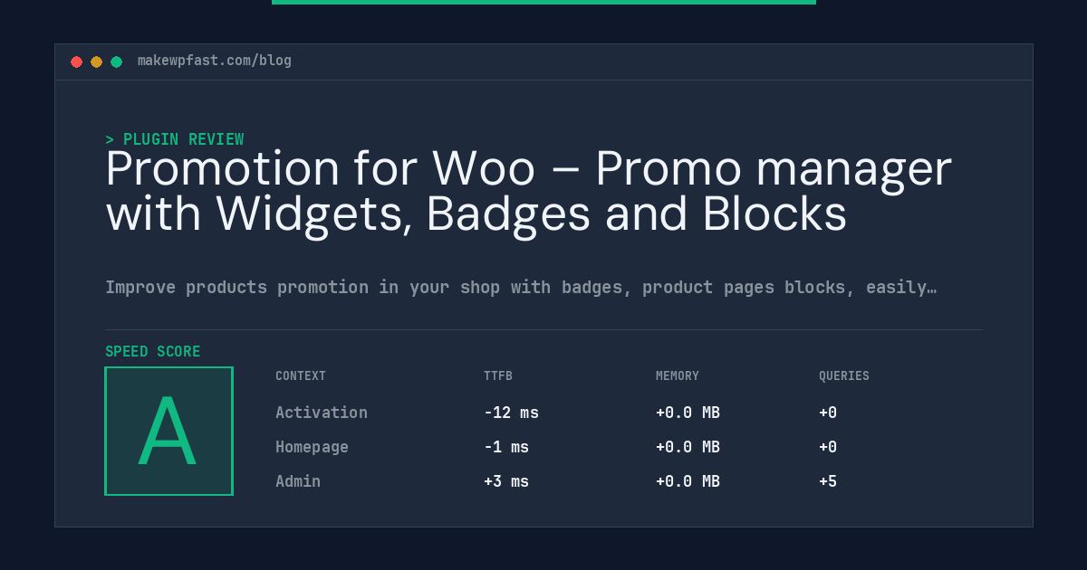 Promotion for Woo – Promo manager with Widgets, Badges and Blocks - MakeWPFast