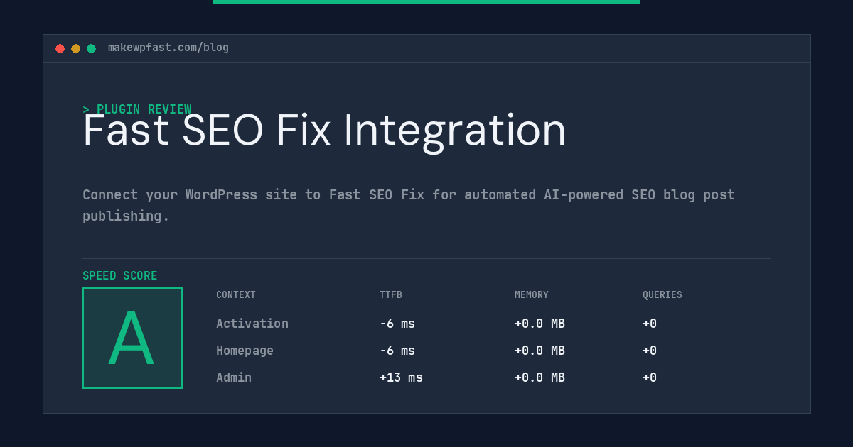 Fast SEO Fix Integration - MakeWPFast