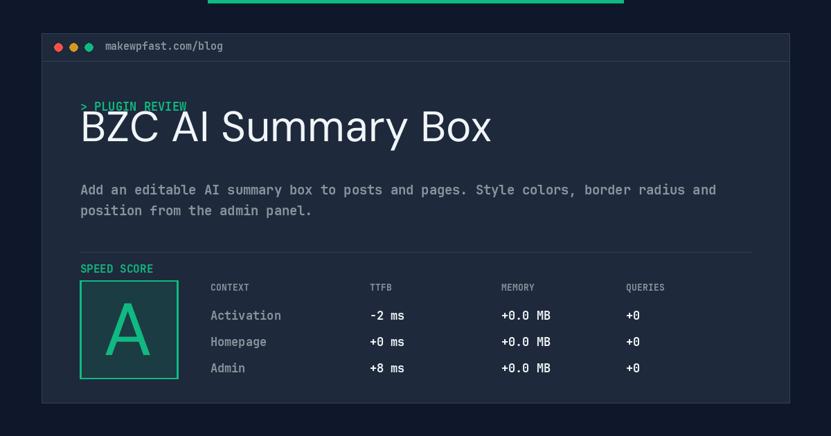BZC AI Summary Box - MakeWPFast